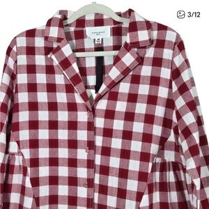 Tuckernuck Red and White Checkered Blouse